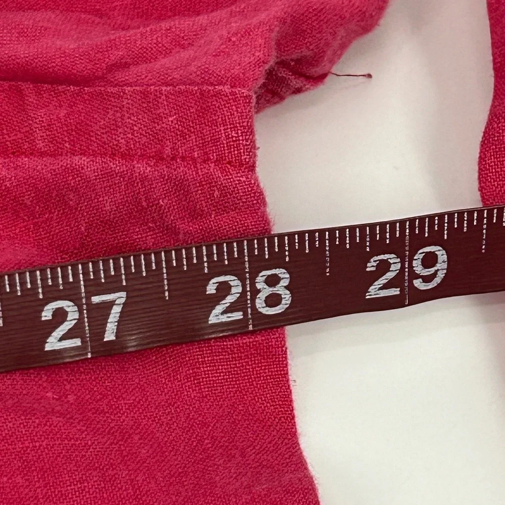 Ralph Lauren Button Down Shirt Mens XXL Fushia 100% Linen Long Sleeve Pony Logo